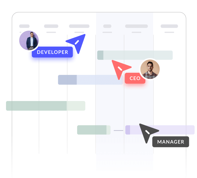 Seamless <span>collaboration</span> with online 
Gantt charts