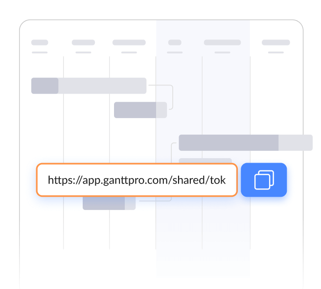 Easy <span>sharing and presentation</span> of a project plan